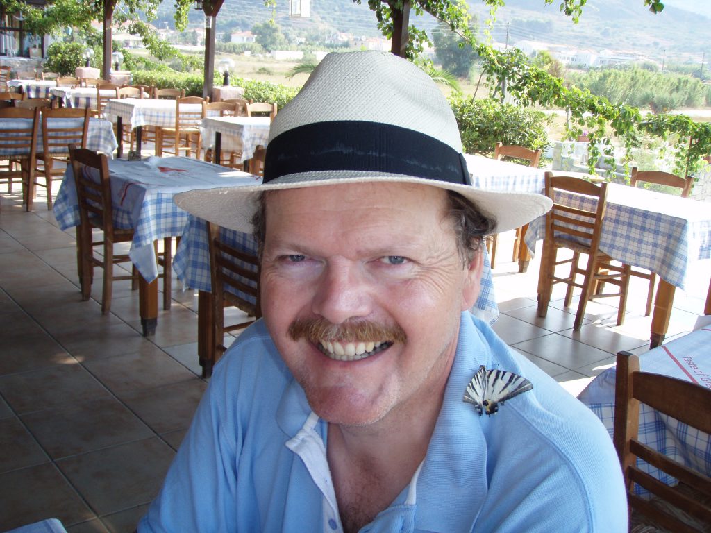 Breakfast with a butterfly, Zakynthos.